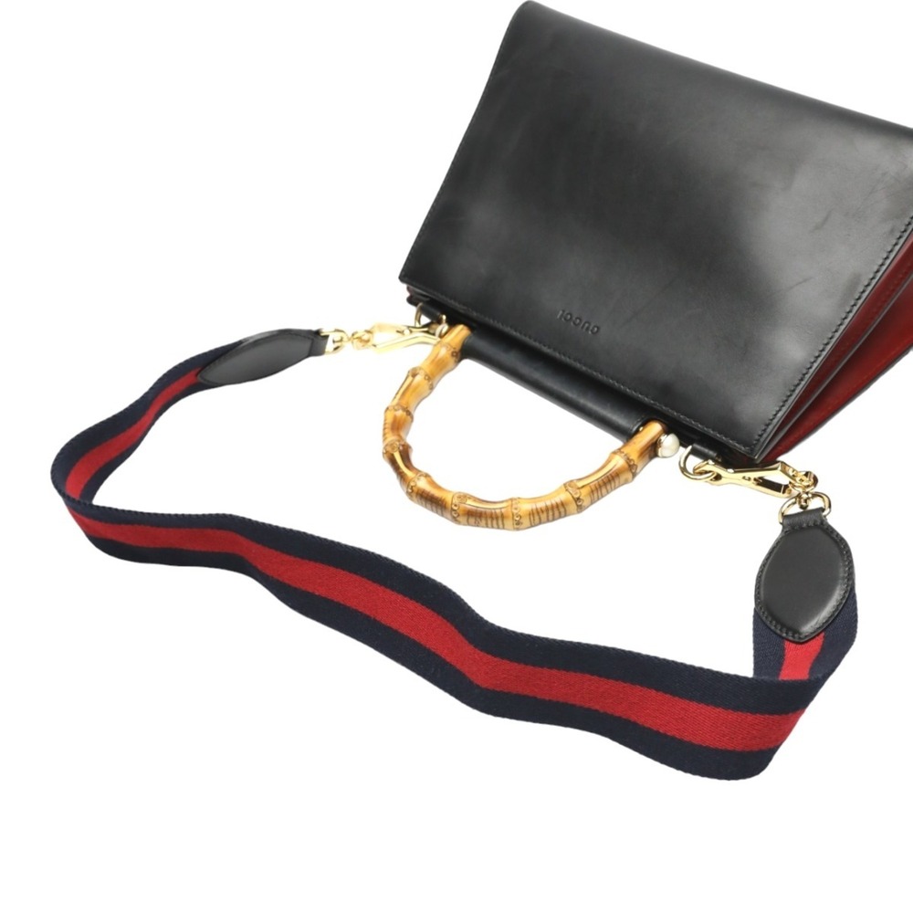 GUCCI Black Leather Bamboo Bag - Picture 11 of 16